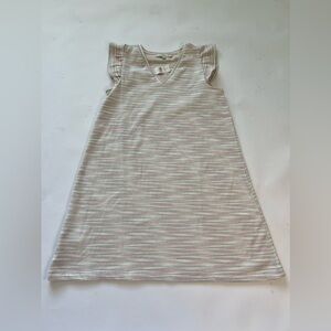 NWT The Loft V-Neck Rainbow Striped Ruffle Cap Sleeve Swing Dress Medium NEW
